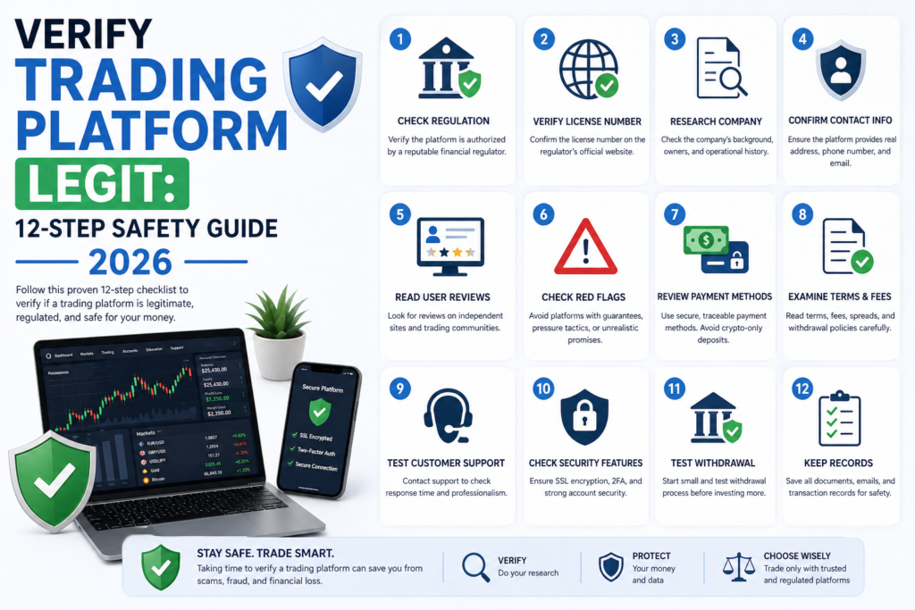 Verify Trading Platform Legit: 12-Step Safety Guide 2026